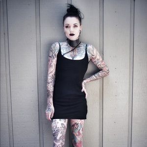 John galliano black strap mini dress vintage